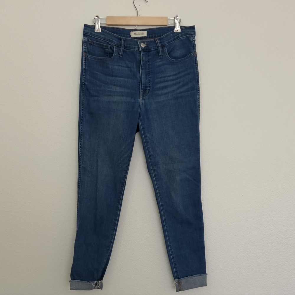 Madewell High-Rise 10" Roadtripper Slim Jeans in Medium Blue Wash Size 30